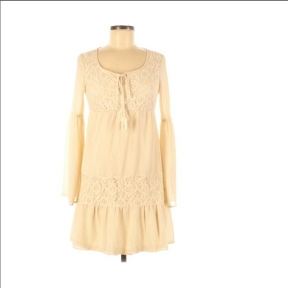 Flying Tomato Ruffle Long Sleeve Dress Size Small - Picture 2 of 7